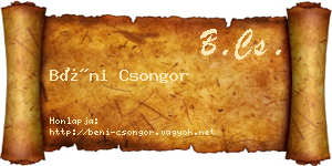 Béni Csongor névjegykártya
