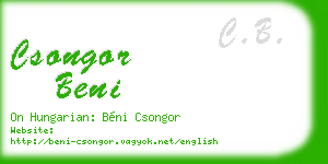 csongor beni business card